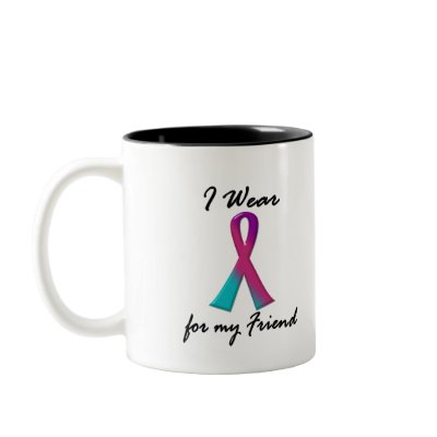 Thyroid Cancer I WEAR THYROID RIBBON 1 Friend Coffee Mug