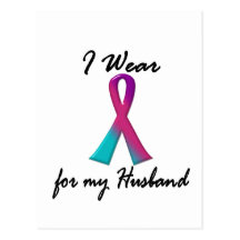 Thyroid Cancer I WEAR THYROID RIBBON 1 Husband Postcards
