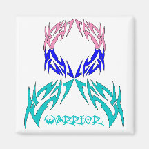 Thyroid Cancer Mens Warrior Tribal Refrigerator Magnet