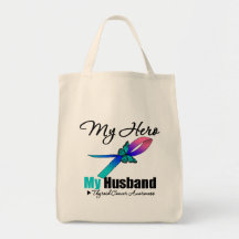 Thyroid Cancer My Hero My Husband Canvas Bag
