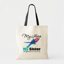 Thyroid Cancer My Hero My Sister Canvas Bags