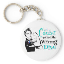 Thyroid Cancer Picked The Wrong Diva Key Chain