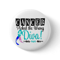 Thyroid Cancer Picked The Wrong Diva v2 Pinback Buttons
