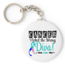 Thyroid Cancer Picked The Wrong Diva v2 Keychain