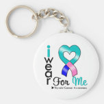 THYROID CANCER Ribbon For Me Keychain