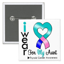 Thyroid Cancer Ribbon For My Aunt Pins
