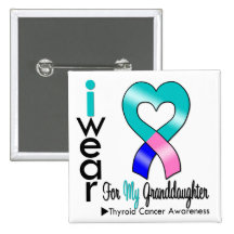 Thyroid Cancer Ribbon For My Granddaughter Button