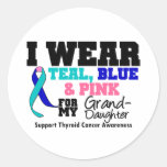 Thyroid Cancer Ribbon For My Granddaughter Sticker