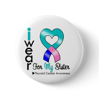 Thyroid Cancer Ribbon For My Sister Button