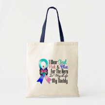 Thyroid Cancer Ribbon Hero My Daddy Canvas Bag