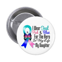 Thyroid Cancer Ribbon Hero My Daughter Buttons