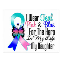 Thyroid Cancer Ribbon Hero My Daughter Postcards