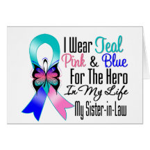 Thyroid Cancer Ribbon Hero My Sister in Law Card
