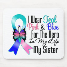 Thyroid Cancer Ribbon Hero My Sister Mouse Pad
