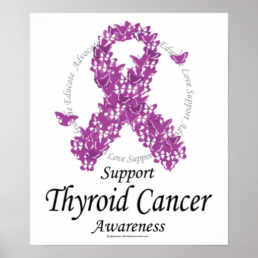 Thyroid Cancer Ribbon of Butterflies Posters