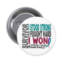 Thyroid Cancer Survivor 4 Pinback Buttons