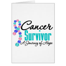 Thyroid Cancer Survivor Awareness Journey Ribbon Greeting Cards