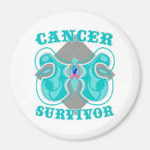 Thyroid Cancer Survivor Butterfly Magnets