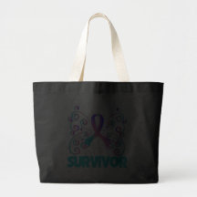 Thyroid Cancer Survivor Butterfly Tote Bags