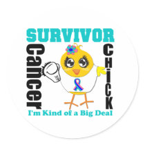 Thyroid Cancer Survivor Chick Ribbon Stickers