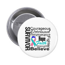 Thyroid Cancer Survivor Collage Pinback Button