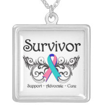 Thyroid Cancer Survivor Deco Ribbon Pendant