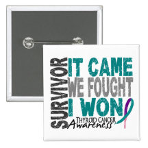 Thyroid Cancer Survivor It Came We Fought I Won Pinback Buttons
