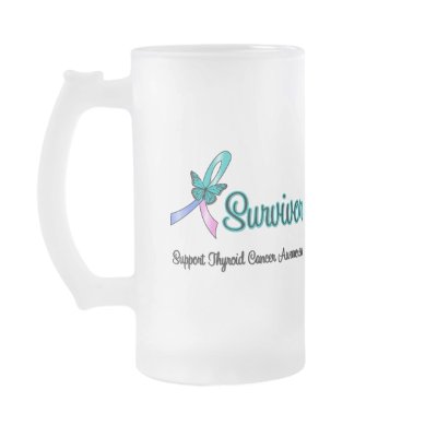 Thyroid Cancer Survivor Ribbon Butterfly coffee mugs