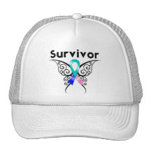 Thyroid Cancer Survivor Tribal Butterfly Mesh Hats