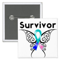 Thyroid Cancer Survivor Tribal Butterfly Pins