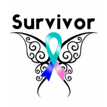 Thyroid Cancer Survivor Tribal Butterfly t-shirts