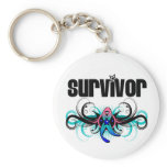 Thyroid Cancer Survivor Wing Emblem Key Chains
