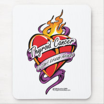 Thyroid Cancer Tattoo Heart Mouse Pads