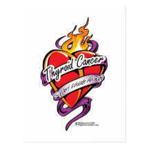 Thyroid Cancer Tattoo Heart Postcard