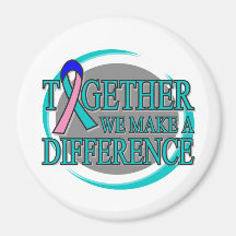 Thyroid Cancer Together We Make A Difference Fridge Magnets