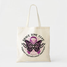 Thyroid Cancer Tribal Butterfly Canvas Bags