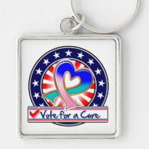 Thyroid Cancer Vote For a Cure Keychain