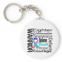 Thyroid Cancer Warrior Collage Keychains