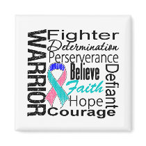 Thyroid Cancer Warrior Collage Fridge Magnets