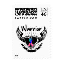 Thyroid Cancer Warrior Fighter Wings Stamps