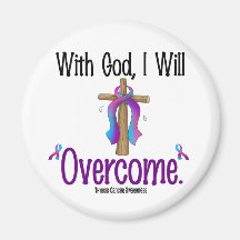 Thyroid Cancer With God I Will Overcome Refrigerator Magnet