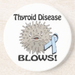 Thyroid Disease Blows Awareness Design Beverage Coaster