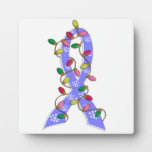 Thyroid Disease Christmas Lights Ribbon Photo Plaques