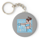 Thyroid Disease Fight Like A Girl Boxer keychains