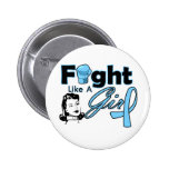 Thyroid Disease Fight Like A Girl - Retro Girl buttons