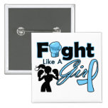 Thyroid Disease Fight Like A Girl Silhouette buttons