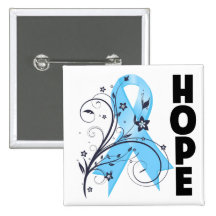 Thyroid Disease Floral Hope Ribbon Pinback Buttons