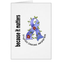 Thyroid Disease Flower Ribbon 3 Card