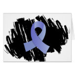 Thyroid Disease Light Blue Ribbon With Scribble Cards