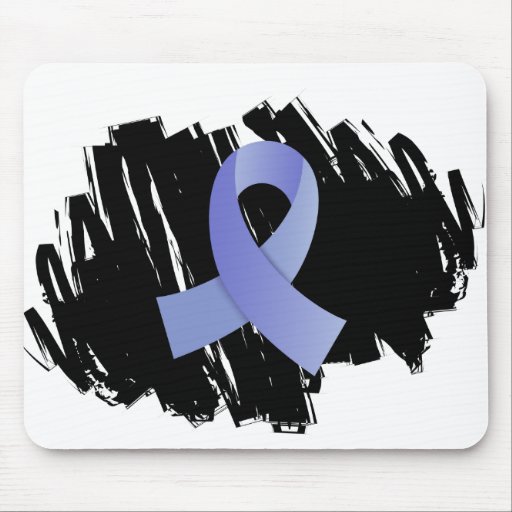 Thyroid Disease Light Blue Ribbon With Scribble Mousepad